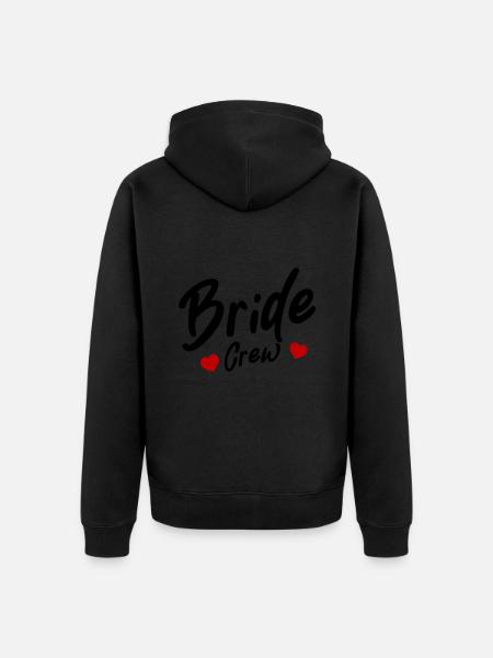 Bride Crew Herz - Unisex Premium Bio Zip Hoodie - Schwarz