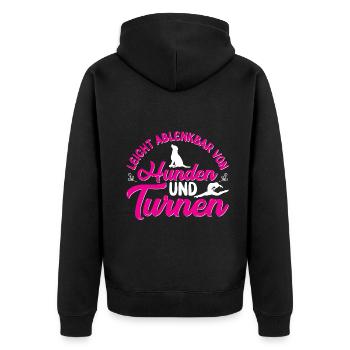 Turnen Mädchen Gymnastik Turnanzug Turnerin - Unisex Premium Bio Zip Hoodie - Schwarz - Hinten - Nico (187cm)
