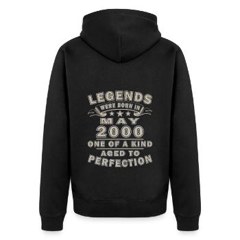 25ème anniversaire cadeau mari Original mai 2000 - Veste à capuche bio Premium Unisexe - noir - Dos - Nico (187cm)