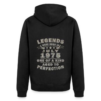 July 1975 July 1975 Birthday July 1975 - Unisex Premium Organic Zip Hoodie - black - Back - Nico (187cm)