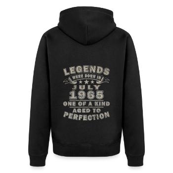 Juli 1965 Geburtstag Juli 1965 Juli 1965 - Unisex Premium Bio Zip Hoodie - Schwarz - Hinten - Nico (187cm)