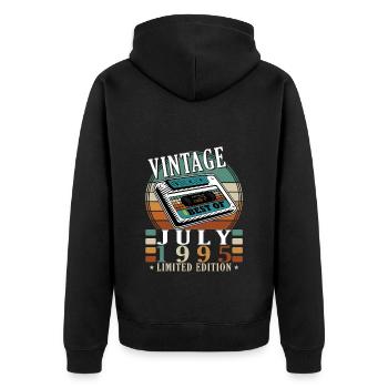30. Geburtstag Geschenk Mann Kassette Juli 1995 - Unisex Premium Bio Zip Hoodie - Schwarz - Hinten - Nico (187cm)