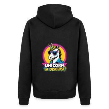 Je suis une licorne déguisée - Veste à capuche bio Premium Unisexe - noir - Dos - Nico (187cm)
