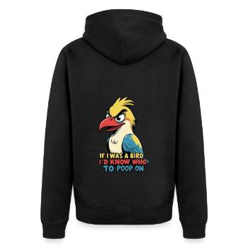 Si j’étais un oiseau Cadeau d’oiseau - Veste à capuche bio Premium Unisexe - noir - Dos - Nico (187cm)