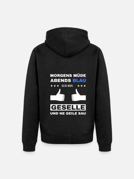 Geselle Facharbeiter Azubi Prüfung - Unisex Premium Bio Zip Hoodie - Schwarz