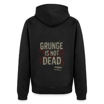 Grunge is not dead - Unisex Premium Bio Zip Hoodie - Schwarz - Hinten - Nico (187cm)