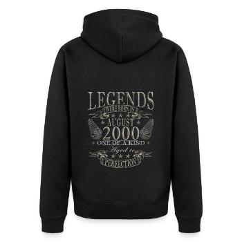 25ème anniversaire cadeau mari Original août 2000 - Veste à capuche bio Premium Unisexe - noir - Dos - Nico (187cm)