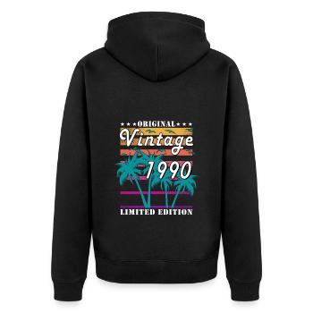 Millésime 1990 - Veste à capuche bio Premium Unisexe - noir - Dos - Nico (187cm)