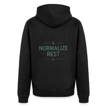 TAKE A BREAK - TIME OUT RELAXATION SAYINGS - Unisex Premium Organic Zip Hoodie - black - Back - Nico (187cm)