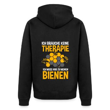 Biene Imker Geschenk Honig Honig Dealer Hobby - Unisex Premium Bio Zip Hoodie - Schwarz - Hinten - Nico (187cm)