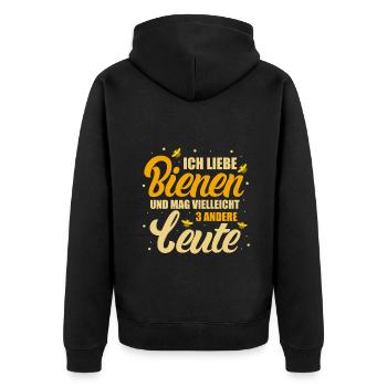 Hobbyimker Imker Bienen Flüsterer Imkern Honig - Unisex Premium Bio Zip Hoodie - Schwarz - Hinten - Nico (187cm)