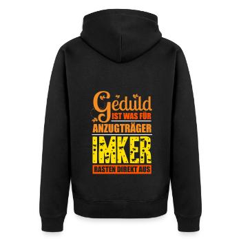 Imker Bienenzüchter Spruch Bienenliebhaber Imkerei - Unisex Premium Bio Zip Hoodie - Schwarz - Hinten - Nico (187cm)