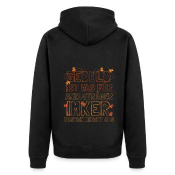Hobbyimker Imker Bienen Flüsterer Imkern Honig - Unisex Premium Bio Zip Hoodie - Schwarz - Hinten - Nico (187cm)