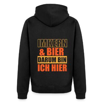 Imker Bienenzüchter Spruch Bienenliebhaber Imkerei - Unisex Premium Bio Zip Hoodie - Schwarz - Hinten - Nico (187cm)