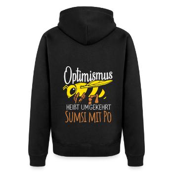 Imker Bienenzüchter Spruch Bienenliebhaber Imkerei - Unisex Premium Bio Zip Hoodie - Schwarz - Hinten - Nico (187cm)