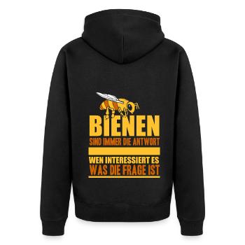 Lustige Imker Geschenke Hobbyimker Imkerei Biene - Unisex Premium Bio Zip Hoodie - Schwarz - Hinten - Nico (187cm)