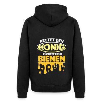 Biene Imker Geschenk Honig Honig Dealer Hobby - Unisex Premium Bio Zip Hoodie - Schwarz - Hinten - Nico (187cm)