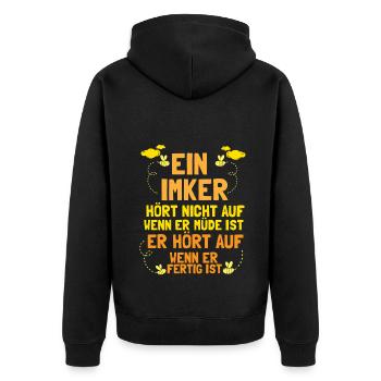 Hobbyimker Imker Bienen Flüsterer Imkern Honig - Unisex Premium Bio Zip Hoodie - Schwarz - Hinten - Nico (187cm)