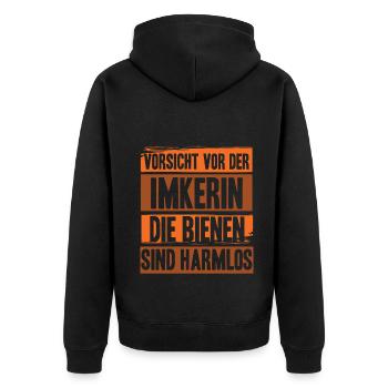 Biene Imker Geschenk Honig Honig Dealer Hobby - Unisex Premium Bio Zip Hoodie - Schwarz - Hinten - Nico (187cm)