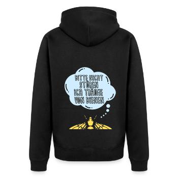 Imker Bienenzüchter Spruch Bienenliebhaber Imkerei - Unisex Premium Bio Zip Hoodie - Schwarz - Hinten - Nico (187cm)