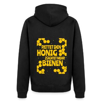 Hobbyimker Imker Bienen Flüsterer Imkern Honig - Unisex Premium Bio Zip Hoodie - Schwarz - Hinten - Nico (187cm)