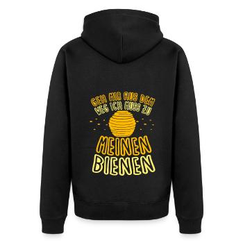 Biene Imker Geschenk Honig Honig Dealer Hobby - Unisex Premium Bio Zip Hoodie - Schwarz - Hinten - Nico (187cm)