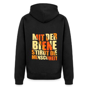 Imker Bienenzüchter Spruch Bienenliebhaber Imkerei - Unisex Premium Bio Zip Hoodie - Schwarz - Hinten - Nico (187cm)