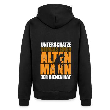 Biene Imker Geschenk Honig Honig Dealer Hobby - Unisex Premium Bio Zip Hoodie - Schwarz - Hinten - Nico (187cm)