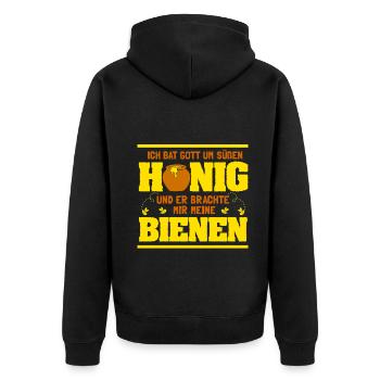 Biene Imker Geschenk Honig Honig Dealer Hobby - Unisex Premium Bio Zip Hoodie - Schwarz - Hinten - Nico (187cm)