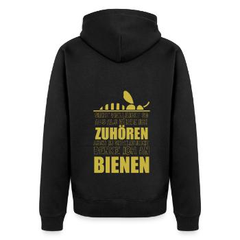 Hobbyimker Imker Bienen Flüsterer Imkern Honig - Unisex Premium Bio Zip Hoodie - Schwarz - Hinten - Nico (187cm)