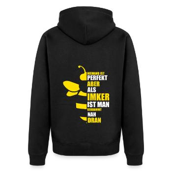 Hobbyimker Imker Bienen Flüsterer Imkern Honig - Unisex Premium Bio Zip Hoodie - Schwarz - Hinten - Nico (187cm)