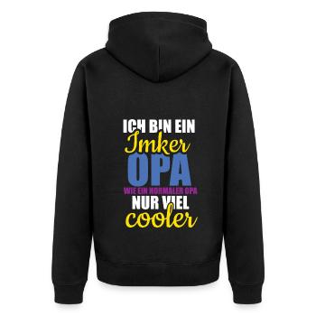 Biene Imker Geschenk Honig Honig Dealer Hobby - Unisex Premium Bio Zip Hoodie - Schwarz - Hinten - Nico (187cm)