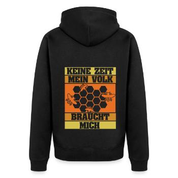 Lustige Imker Geschenke Hobbyimker Imkerei Biene - Unisex Premium Bio Zip Hoodie - Schwarz - Hinten - Nico (187cm)