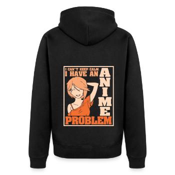 Anime Manga Otaku Kawaii Japan Cosplay Comic - Unisex Premium Bio Zip Hoodie - Schwarz - Hinten - Nico (187cm)