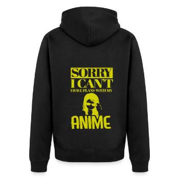 Anime Manga Otaku Kawaii Japan Cosplay Comic - Unisex Premium Bio Zip Hoodie - Schwarz - Hinten - Nico (187cm)