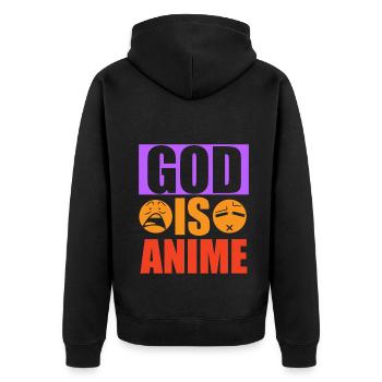Anime Manga Otaku Kawaii Japan Cosplay Comic - Unisex Premium Bio Zip Hoodie - Schwarz - Hinten - Nico (187cm)