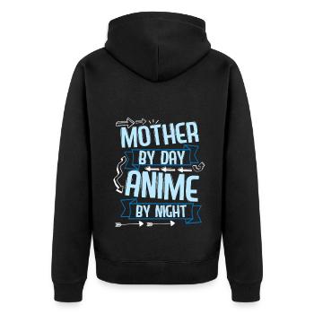 Anime Manga Otaku Kawaii Japan Cosplay Comic - Unisex Premium Bio Zip Hoodie - Schwarz - Hinten - Nico (187cm)