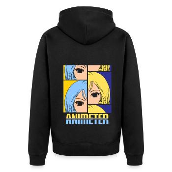Anime Manga Otaku Kawaii Japan Cosplay Comic - Unisex Premium Bio Zip Hoodie - Schwarz - Hinten - Nico (187cm)