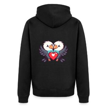Aigle Bande Dessinée Couple Amour - Veste à capuche bio Premium Unisexe - noir - Dos - Nico (187cm)