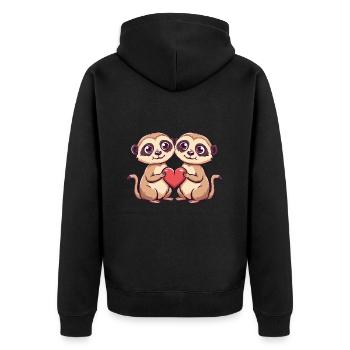 Suricate Couple Amour Couple Amoureux - Veste à capuche bio Premium Unisexe - noir - Dos - Nico (187cm)