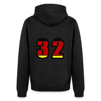 32 Numéro Allemagne Jersey - Veste à capuche bio Premium Unisexe - noir - Dos - Nico (187cm)