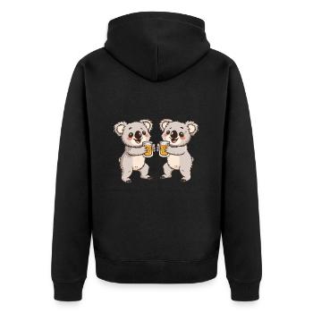 Koala Comic Beer Funny Booze - Unisex Premium Organic Zip Hoodie - black - Back - Nico (187cm)