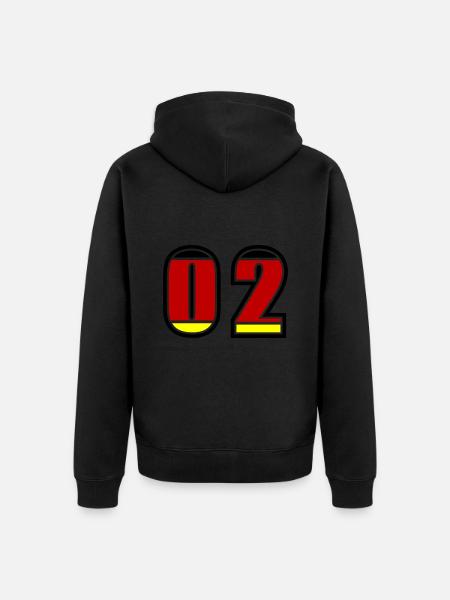 2 Number Germany Jersey - Unisex Premium Organic Zip Hoodie - black