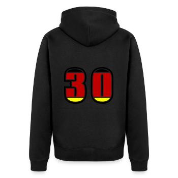 Numéro 30 Allemagne Jersey - Veste à capuche bio Premium Unisexe - noir - Dos - Nico (187cm)