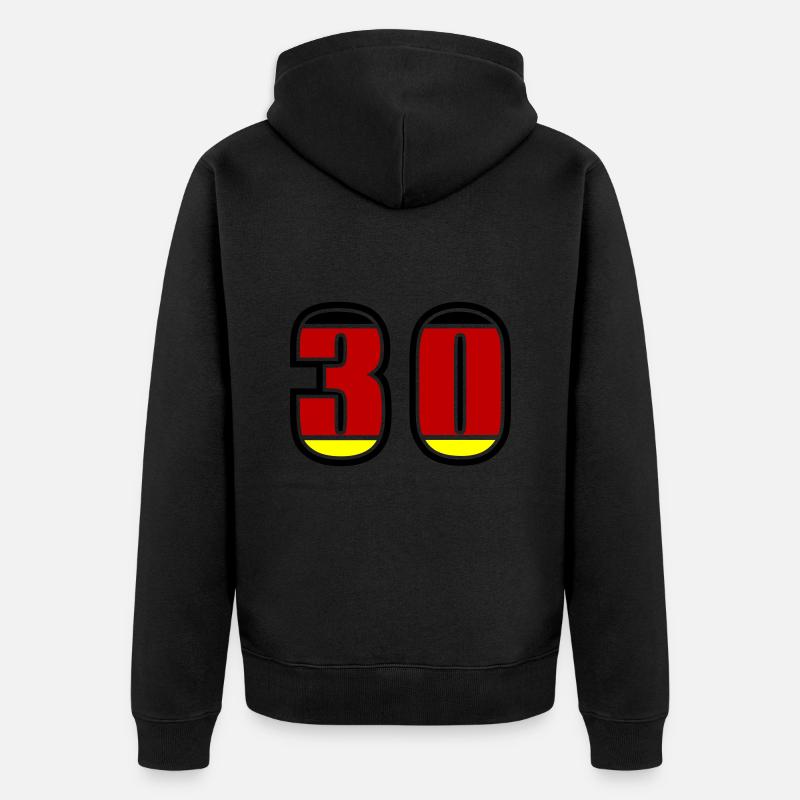 Numéro 30 Allemagne Jersey - Veste à capuche bio Premium Unisexe - noir