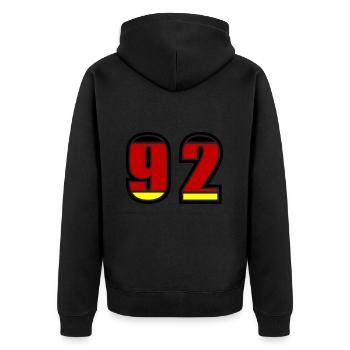 92 Numéro Allemagne Jersey - Veste à capuche bio Premium Unisexe - noir - Dos - Nico (187cm)
