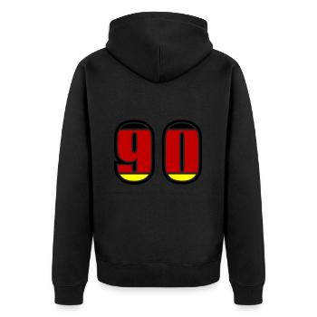 90 Number Germany Jersey - Unisex Premium Organic Zip Hoodie - black - Back - Nico (187cm)