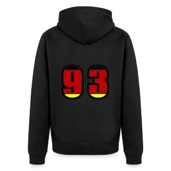 93 Number Germany Jersey - Unisex Premium Organic Zip Hoodie - black - Back - Nico (187cm)