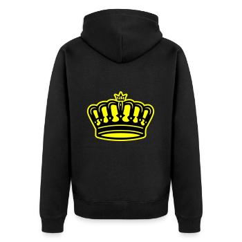 Krone Symbol King - Unisex Premium Bio Zip Hoodie - Schwarz - Hinten - Nico (187cm)