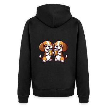 Beagle Dogs Bière Party Boisson - Veste à capuche bio Premium Unisexe - noir - Dos - Nico (187cm)